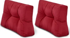 Beautissu Style - Set De Coussins Palette - 1x Coussin D'Assise 120x80 Cm & 2x Coussin De Dossier 60x40 Cm - Rouge -Jardin Meubles Magasin 1200x655 4