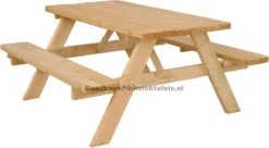 Cheappicnictafels.nl | Table De Pique-nique De 150 Cm De Long | Table De Jardin 4 Personnes | De Luxe 150 Cm De Long | Bois De Pin Imprégné !