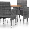 La Dolce Vita - Salon De Jardin 5 Pièces - Salon De Terrasse - Salon De Jardin Avec Chaises Et Table - Salon De Plein Air Poly Rotin Gris