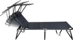 Bain De Soleil - Zinaps 74066 XXL Chaise Longue De Jardin En Aluminium Avec Toit, Chaise Longue 3 Pieds Rembourrée De Mousse à Séchage Rapide, Anthracite, 200 X 70 X 37,5 Cm (WK 02130) -Jardin Meubles Magasin 1200x661 2