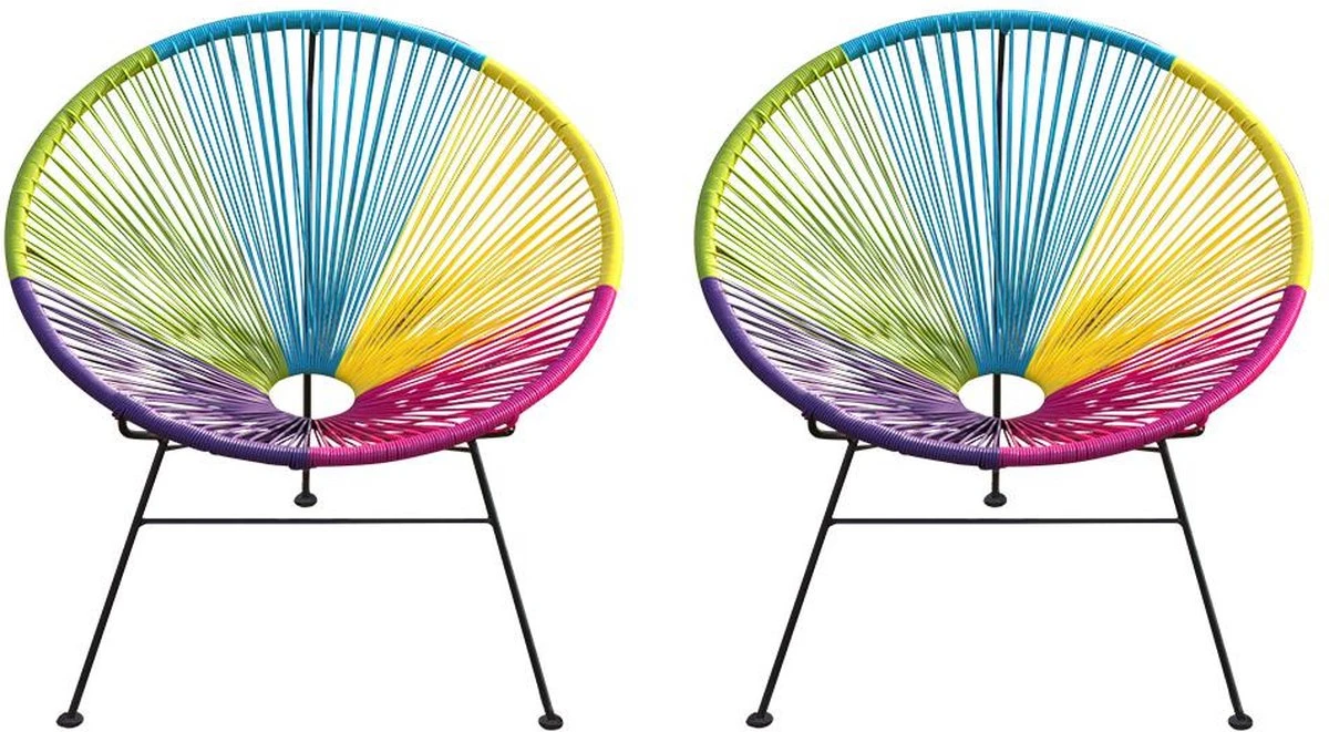 MYLIA Ensemble De Jardin En Fils De Résine Tressés - Multicolore - 2 Chaises Et Une Table - ALIOS II L 72 Cm X H 86 Cm X P 81 Cm 3 MYLIA Ensemble De Jardin En Fils De Résine Tressés - Multicolore - 2 Chaises Et Une Table - ALIOS II L 72 Cm X H 86 Cm X P 81 Cm – Image 3