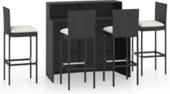 Ensemble De Bar De Jardin Premium - Ensemble De Bar De Jardin 5 Pièces Avec Coussins Noir -Jardin Meubles Magasin 1200x665 5