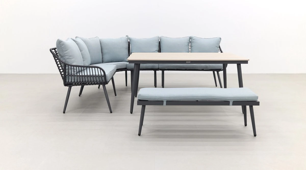 Garden Impressions Ensemble De Salle à Manger Margriet - Noir Carbone/Gris Menthe - 6 Pièces 5 Garden Impressions Ensemble De Salle à Manger Margriet - Noir Carbone/Gris Menthe - 6 Pièces – Image 5