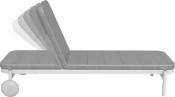 NATERIAL - Set De 2 Chaises Longues ARENA - 2 X Chaises Longues Avec Dossier Réglable - 198X82X90 Cm - 5 Positions - Avec Kussen - Avec Roulettes - Aluminium - Polypropylène - Wit - Grijs -Jardin Meubles Magasin 1200x666 2