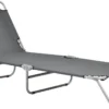 Transat Chaise Longue Inclinable Réglable En 5 Positions Bain De Soleil Design Avec Anses De Transport Capacité De Charge 110 Kg Acier Polyester Argenté Mat Gris Foncé [casa.pro]