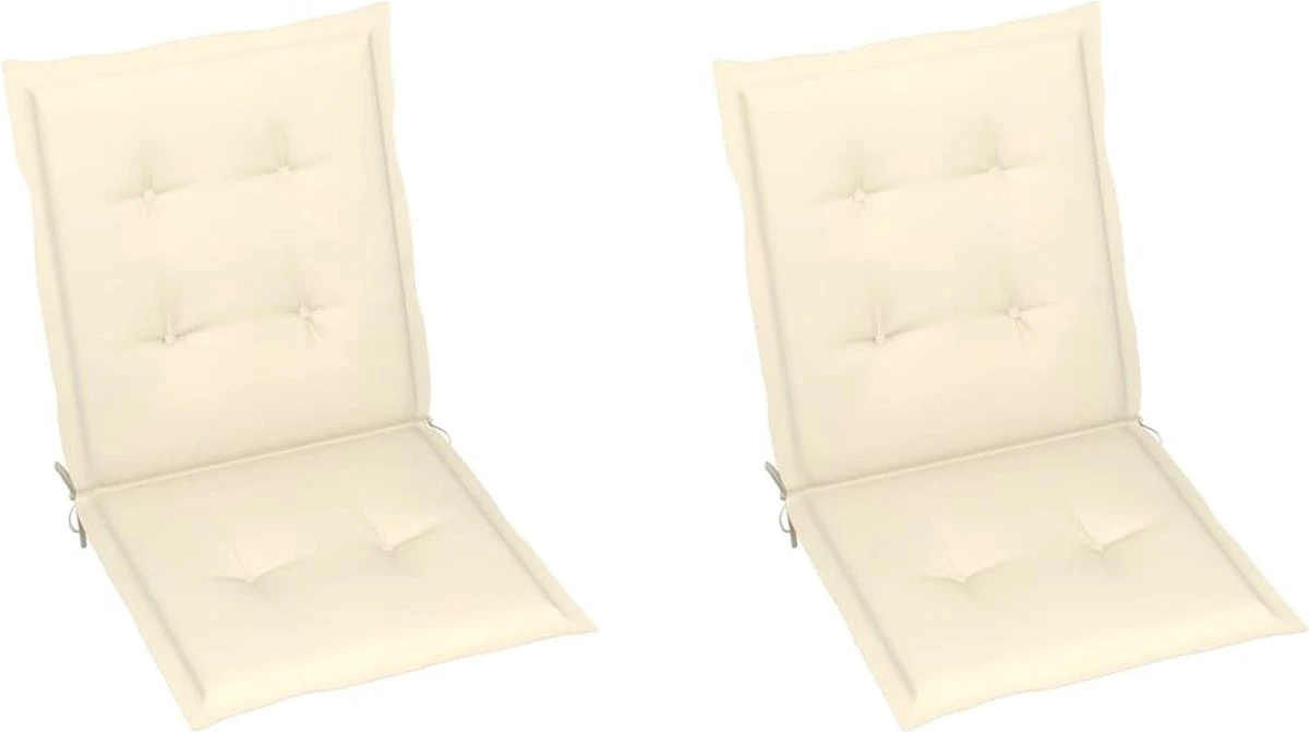 Decoways - Coussins Pour Chaise De Coussins De Chaise De Jardin 2 Pièces 100x50x4 Cm Couleur Crème 2 Decoways - Coussins Pour Chaise De Coussins De Chaise De Jardin 2 Pièces 100x50x4 Cm Couleur Crème – Image 2