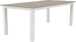 NATERIAL - Table De Jardin Rectangulaire SAN DIEGO - 200 X 100 X 75 Cm - 6 Personnes - Aluminium - FSC Eucalyptus - Wit - Table à Manger D'extérieur - Table Extensible - Rallonge