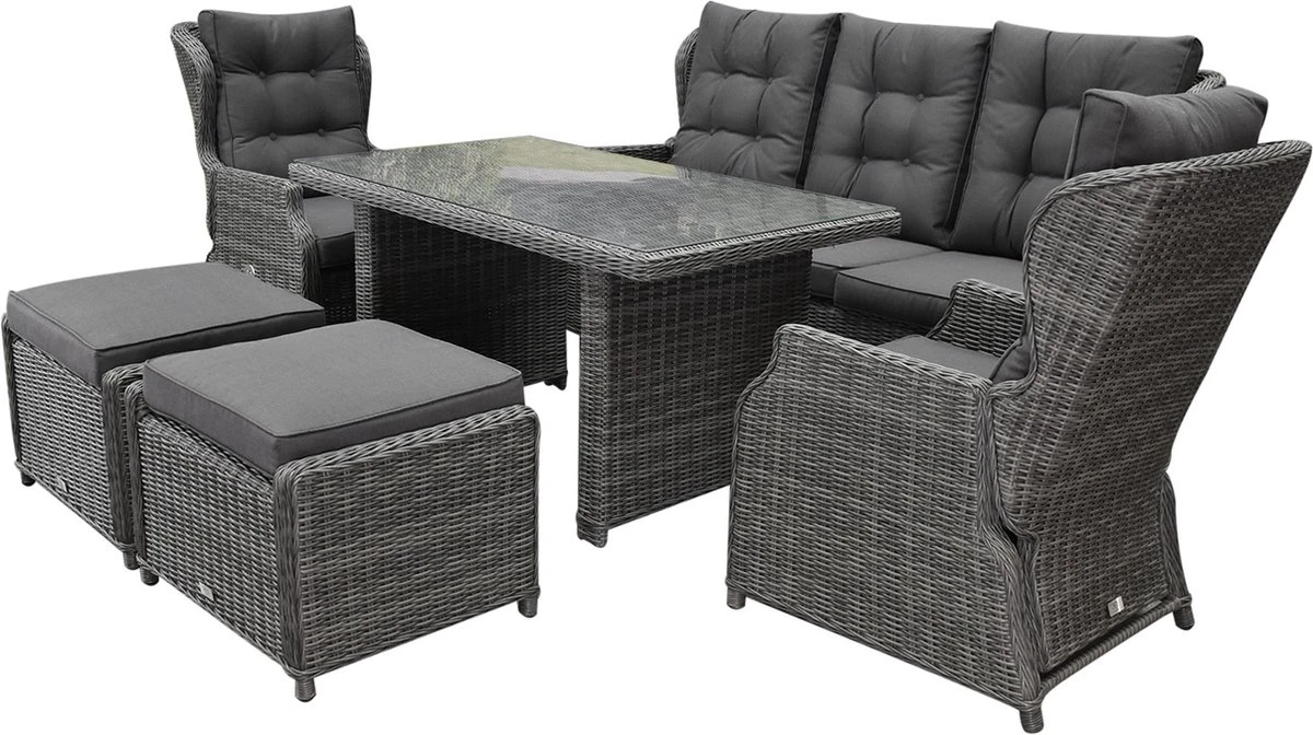 Ibiza Xl Chaise Canapé Salle à Manger Ensemble De Salon Réglable 6 Pièces Anthracite 1 Ibiza Xl Chaise Canapé Salle à Manger Ensemble De Salon Réglable 6 Pièces Anthracite