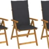 Chaises De Jardin Chaises De Jardin 3 Pcs Pliables Avec Coussins En Bois D'acacia Massif