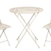 Set De Bistro Table De Bistrot Chaise De Bistrot (3 Pièces) Ø 70*76 Cm / 39*48*91 Cm (2) Boucles De Fer Wit Ensemble De Balcon Ensemble De Jardin Ensemble De Terrasse