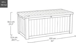 Boîte De Rangement En Plastique Keter Pour Coussins 570 Litres - 155 X 72 X 64 Cm - Anthracite -Jardin Meubles Magasin 1200x673 8