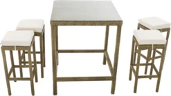 Table De Bar De Luxe Avec Chaises De Bar - Crème / Blanc - Mobilier De Jardin - Rotin - Set De 4 Tabourets De Bar - Bar De Jardin - Intérieur Et Extérieur - Résistant Aux Intempéries - 4 Personnes 11 Table De Bar De Luxe Avec Chaises De Bar - Crème / Blanc - Mobilier De Jardin - Rotin - Set De 4 Tabourets De Bar - Bar De Jardin - Intérieur Et Extérieur - Résistant Aux Intempéries - 4 Personnes -Jardin Meubles Magasin 1200x674 4
