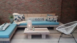 Canapé Lounge Avec Pieds En Bois - Canapé Lounge D'angle - Canapé De Jardin - échafaudage Bois - Canapé Relax - Philline.be