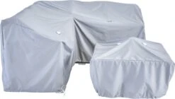 NATERIAL - Housse De Protection Pour Ensemble D'angle DAVOS - Housse D'angle H.85 X L.197 X L.197 Cm - Nappe De Table H.42 X L.95 X L.95 Cm - Anti-UV - Imperméable - Aérateur - Gris Clair