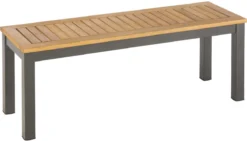 NATERIAL - Banc ORIS - Banc De Jardin 2 Places - Banc De Balcon - 129,5x45x43 Cm - Aluminium - Eucalyptus FSC - Banc En Bois - Mobilier De Balcon