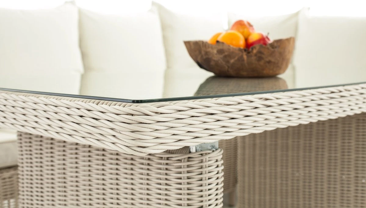 Clp Minari Lounge Ensemble De Salle à Manger - Poly Rotin 5 Mm - Rotin Rond 5 Mm: Gris Chiné Housse: Blanc Crème 10 Clp Minari Lounge Ensemble De Salle à Manger - Poly Rotin 5 Mm - Rotin Rond 5 Mm: Gris Chiné Housse: Blanc Crème – Image 10