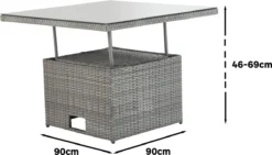 NATERIAL - Salon De Jardin DAVOS - 6 Personnes - Aluminium - Rotin Plastique - Grijs - Salon De Jardin - Salon De Jardin - Polyrotin -Jardin Meubles Magasin 1200x684 4