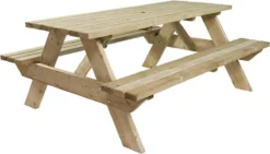 Table De Pique-nique De Luxe En Bois MaximaVida Tallinn 180 Cm - Traverses Et Pieds Extra Larges