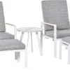 Outsunny Ensemble De Salon De Jardin 5 Pièces Mobilier De Balcon Réglable Aluminium Gris + Blanc 84B-617