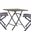 GENERIC GENERIQUE - Salon De Jardin 2 Personnes - Table De Jardin Carrée ZENA - 70 X 70 Cm - 2 Chaises De Jardin ZENA - Salon De Jardin Pliable - Effet Rotin - Marron - Acier - Polyrotin
