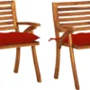 VidaLife Chaises De Jardin De Jardin 2 Pcs Avec Coussins En Bois D'acacia Massif
