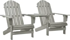 Prolenta Premium - Chaises De Jardin De Jardin Adirondack Avec Table Pin Massif Gris
