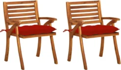 VidaLife Chaises De Jardin De Jardin 2 Pcs Avec Coussins En Bois D'acacia Massif