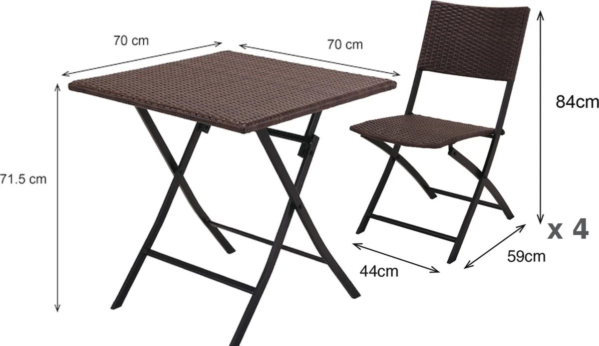 GENERIC GENERIQUE - Salon De Jardin 2 Personnes - Table De Jardin Carrée ZENA - 70 X 70 Cm - 2 Chaises De Jardin ZENA - Salon De Jardin Pliable - Effet Rotin - Marron - Acier - Polyrotin 6 GENERIC GENERIQUE - Salon De Jardin 2 Personnes - Table De Jardin Carrée ZENA - 70 X 70 Cm - 2 Chaises De Jardin ZENA - Salon De Jardin Pliable - Effet Rotin - Marron - Acier - Polyrotin – Image 6
