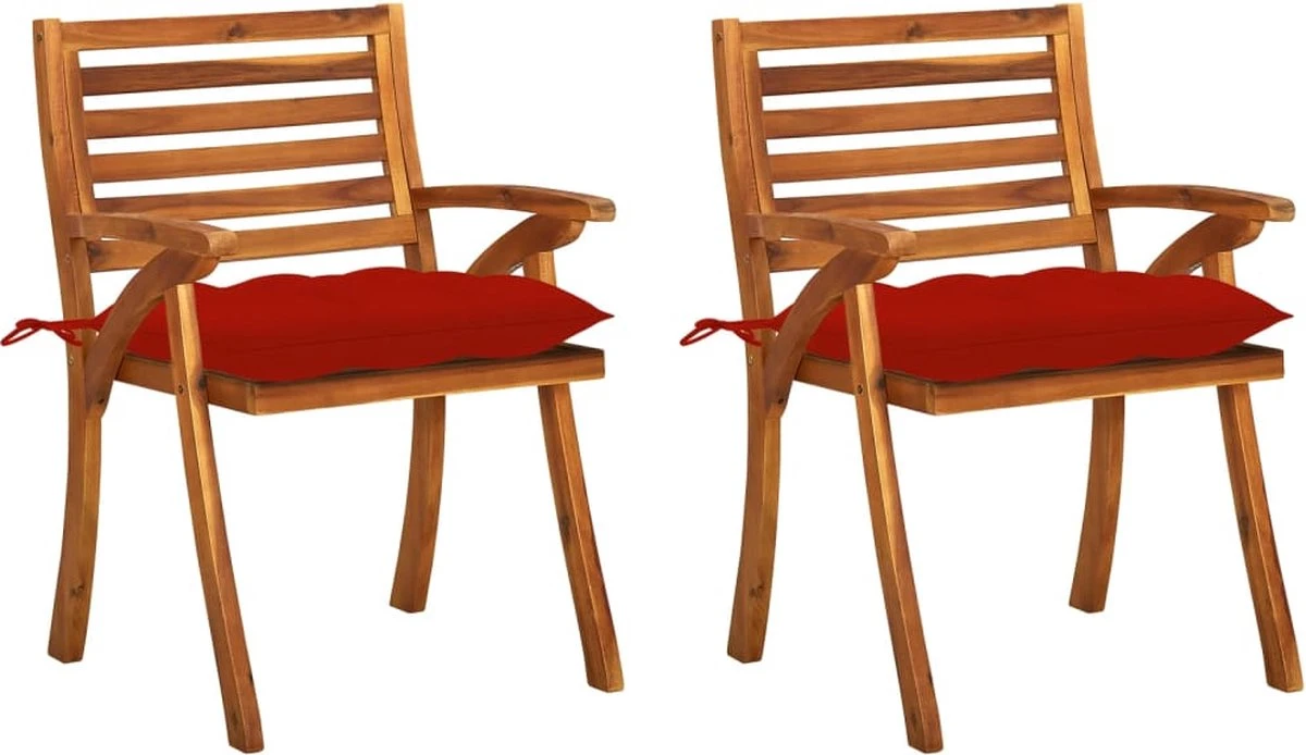 VidaLife Chaises De Jardin De Jardin 2 Pcs Avec Coussins En Bois D'acacia Massif 1 VidaLife Chaises De Jardin De Jardin 2 Pcs Avec Coussins En Bois D'acacia Massif