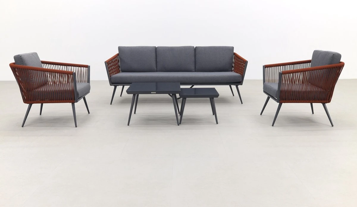 Garden Impressions Ensemble De Salon Canberra 5 Pièces - Corde - Gris Foncé/rouge/gris Clair 7 Garden Impressions Ensemble De Salon Canberra 5 Pièces - Corde - Gris Foncé/rouge/gris Clair – Image 7