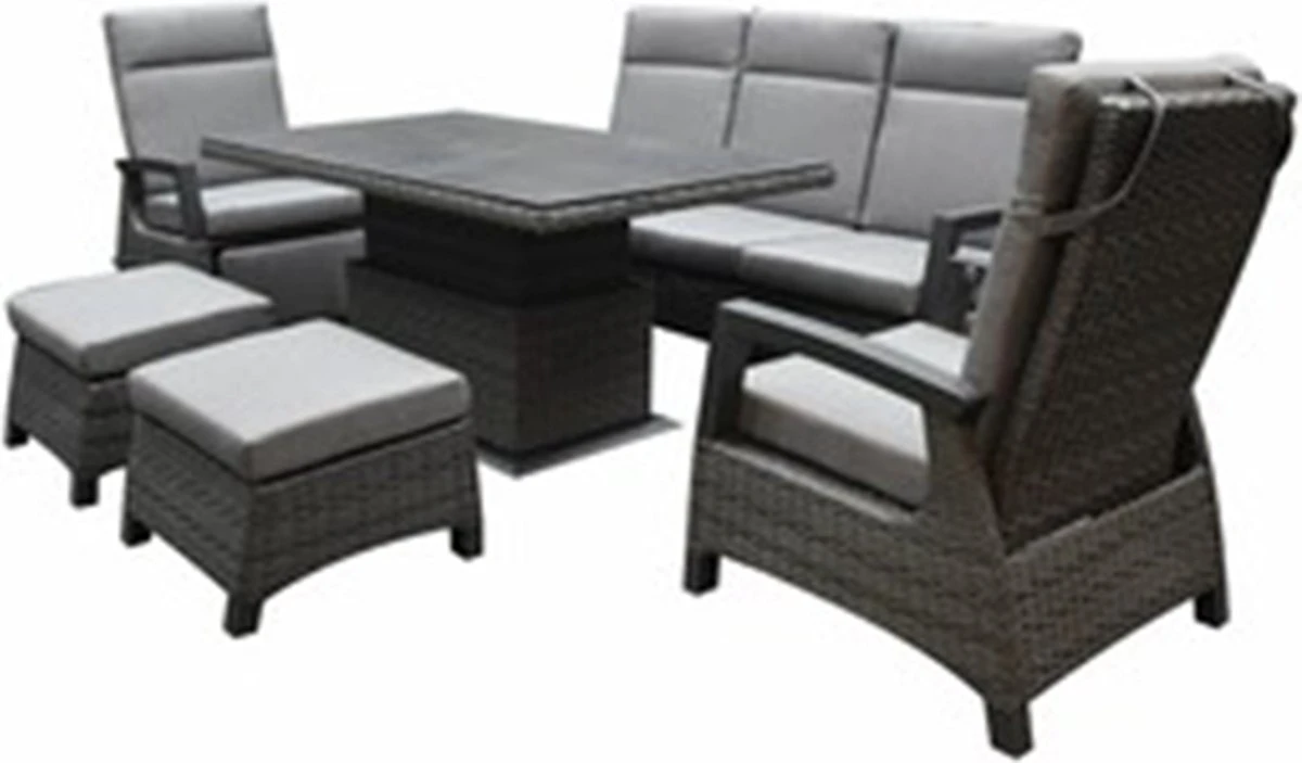 Dallas Chaise Canapé Salle à Manger Ensemble De Salon Réglable 6 Pièces Table Réglable Anthracite 3 Dallas Chaise Canapé Salle à Manger Ensemble De Salon Réglable 6 Pièces Table Réglable Anthracite – Image 3