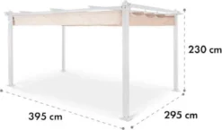 Blumfeldt Pantheon Pergola 3x4 M - Gazebo - Tube Carré En Aluminium 3x4 M - 4 Poteaux D'angle - Hydrofuge - Toit Ouvrant En Polyester 200 G/m² -Jardin Meubles Magasin 1200x704 4
