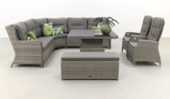 Ensemble De Salle à Manger Lounge Sandigo Avec Canapé D'appoint + 2x Chaise De Jardin Réglable