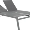 NATERIAL - Transat Double LISBOA - Transat De Jardin Avec Dossier Réglable - 203x128x43 Cm - Fix En Aluminium - Textilène - Anthracite