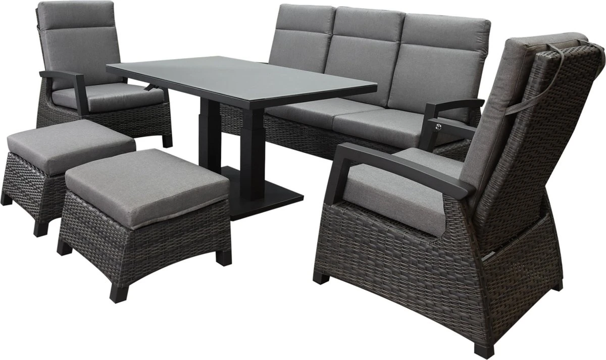 Dallas Chaise Canapé Salle à Manger Ensemble De Salon 6 Pièces Table Réglable Anthracite 1 Dallas Chaise Canapé Salle à Manger Ensemble De Salon 6 Pièces Table Réglable Anthracite