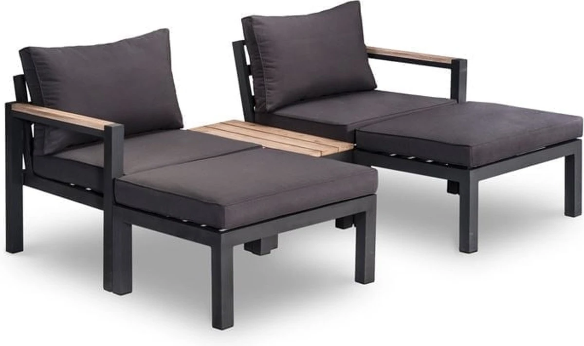 Ensemble Lounge 4 Personnes Firenza Tete A Tete | Incl. Table En Bois D'acacia 1 Ensemble Lounge 4 Personnes Firenza Tete A Tete | Incl. Table En Bois D'acacia