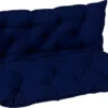 Coussin De Palette - Coussins Pour Palettes - Kussen De Salon - Coussin De Banc De Jardin - Coussin De Banc - Avec Dossier Bas - Katoen - Polyester - 2,1 Kg - Blauw - 100 Cm X 98 Cm X 8 Cm