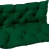 Coussin De Palette - Coussins Pour Palettes - Kussen De Salon - Coussin De Banc De Jardin - Coussin De Banc - Avec Dossier Bas - Katoen - Polyester - 2,1 Kg - Vert - 100 Cm X 98 Cm X 8 Cm