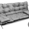 AIO - Coussin Matelassé Pour Banc De Jardin / Coussins De Chaise De Jardin - Imperméable - 180x60x50 Avec Coussins Latéraux 42x42 Cm - Grijs