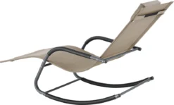 Lot De 2 Bains De Soleil à Bascule Fauteuils De Jardin à Repose-Tête Amovible Transats Stylés à Sèchage Rapide Capacité De Charge 120 Kg Acier Textile 147 X 63 X 89 Cm Beige [en.casa] -Jardin Meubles Magasin 1200x723 1