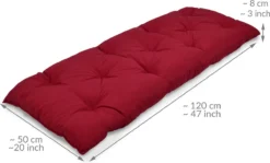 Beautissu Assise Beautissu Banc De Jardin 120x50x8 Cm Kussen Flair BK En Rouge -Jardin Meubles Magasin 1200x725 4