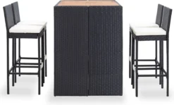 Prolenta Premium - Ensemble De Bar De Jardin 5 Pièces Poly Rotin Et Bois D'acacia Noir 20 Prolenta Premium - Ensemble De Bar De Jardin 5 Pièces Poly Rotin Et Bois D'acacia Noir -Jardin Meubles Magasin 1200x726