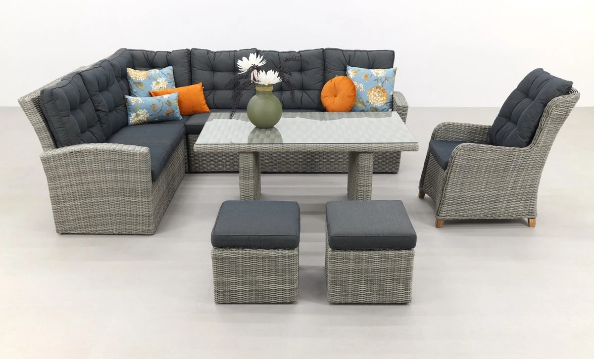 Ensemble Salon/salle à Manger San Marino - Paloma Gris + Chaise De Jardin Torino 2 Ensemble Salon/salle à Manger San Marino - Paloma Gris + Chaise De Jardin Torino – Image 2