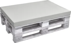 Beautissu Cushion ECO Pure - Coussin D'assise Pliable - 120x80x8 Cm En Grijs Clair - Coussin Pour Meubles En Palette