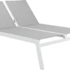 NATERIAL - Transat Double LISBOA - Transat De Jardin Avec Dossier Réglable - 203x128x43 Cm - Fix En Aluminium - Textilène - Wit