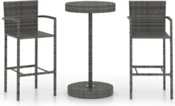 Ensemble De Bar De Jardin Premium - Ensemble De Bar De Jardin 3 Pièces Poly Rotin Gris -Jardin Meubles Magasin 1200x730 4