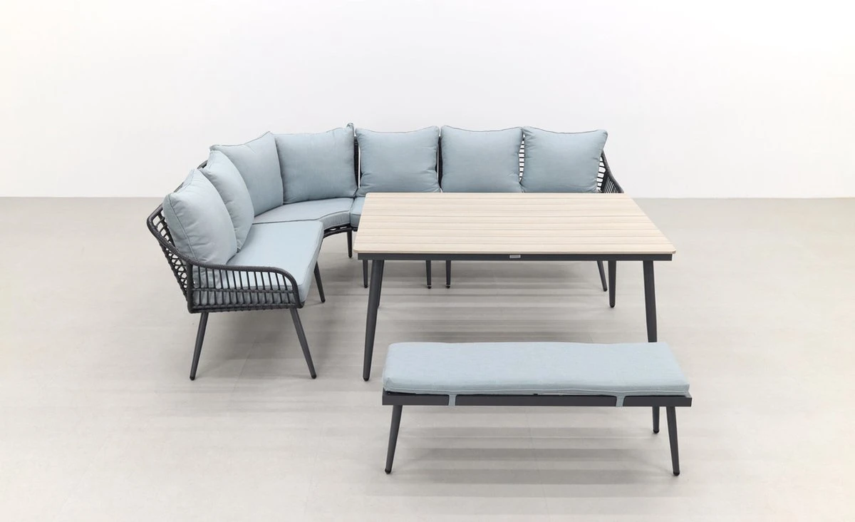 Garden Impressions Ensemble De Salle à Manger Margriet - Noir Carbone/Gris Menthe - 6 Pièces 6 Garden Impressions Ensemble De Salle à Manger Margriet - Noir Carbone/Gris Menthe - 6 Pièces – Image 6