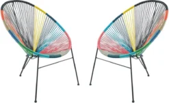 MYLIA Set De 2 Chaises De Jardin En Résine Tressée - Multiples Coloris - ALIOS II L 72 Cm X H 86 Cm X P 81 Cm