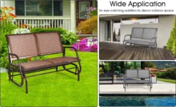 Banc Balançoire D'extérieur, Banc De Jardin, Balançoire De Jardin, Banc 2 Places, Banc De Parc, Banc De Patio Confortable Pour 2 Personnes, Siège De Jardin En Acier, Chaise De Jardin Pour Terrasse, Jardin, Pelouse (marron -Jardin Meubles Magasin 1200x736 2