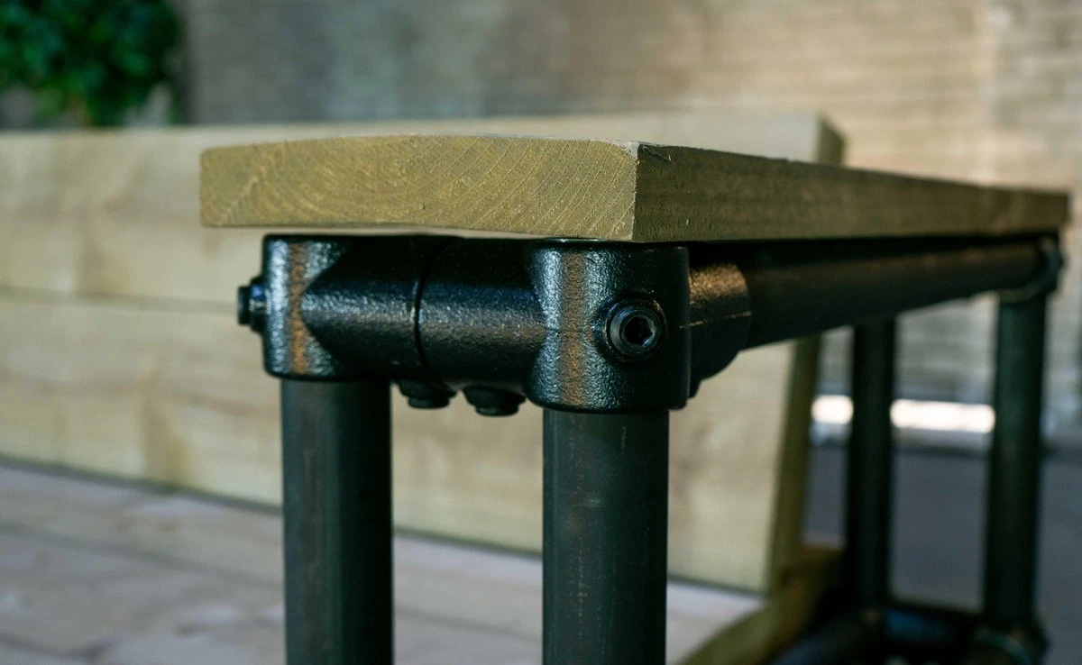 Meubles D' Outside | Banc De Jardin échafaudage Bois Et Tube D'échafaudage Noir Mat | Canapé Trois Places | Ancien Look | Pas D'oreillers | Banc De Jardin | Mobilier De Jardin 4 Meubles D' Outside | Banc De Jardin échafaudage Bois Et Tube D'échafaudage Noir Mat | Canapé Trois Places | Ancien Look | Pas D'oreillers | Banc De Jardin | Mobilier De Jardin – Image 4